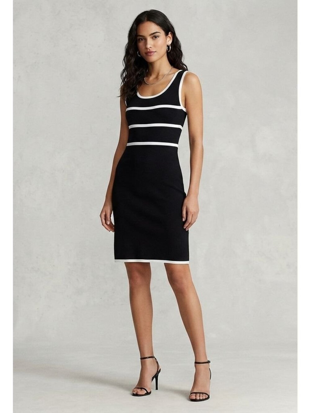 Women's - Carmen Marc Valvo Black Sleeveless Knit Dress, Size Medium